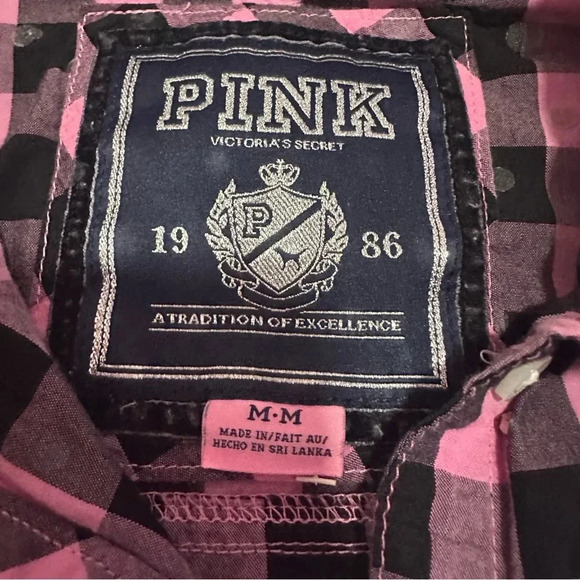 Y2K Victoria’s Secret Pink & black plaid babydoll shirt dress ruffled hem size M - Picture 10 of 12